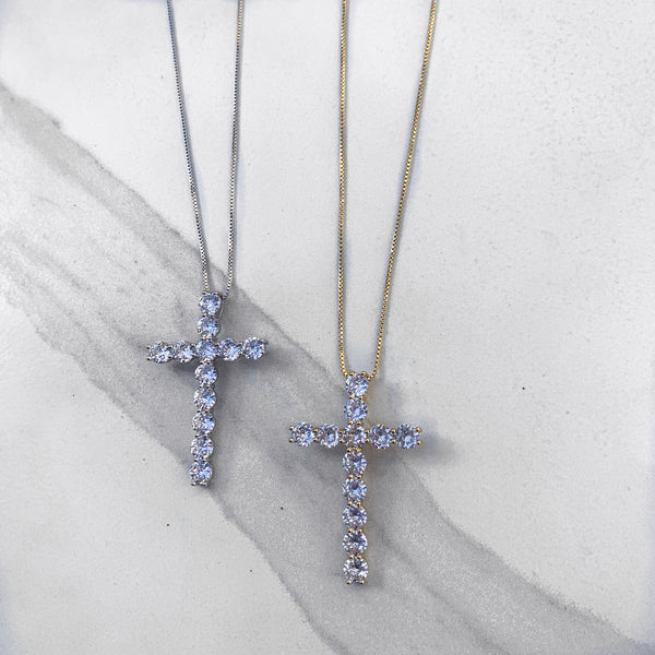 Madeline Cross Necklace - Silver
