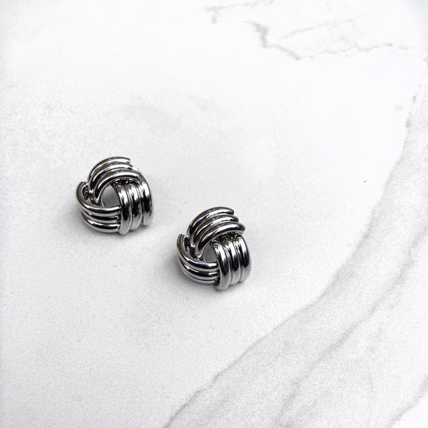 Emma Twisted Rope Earrings - Silver