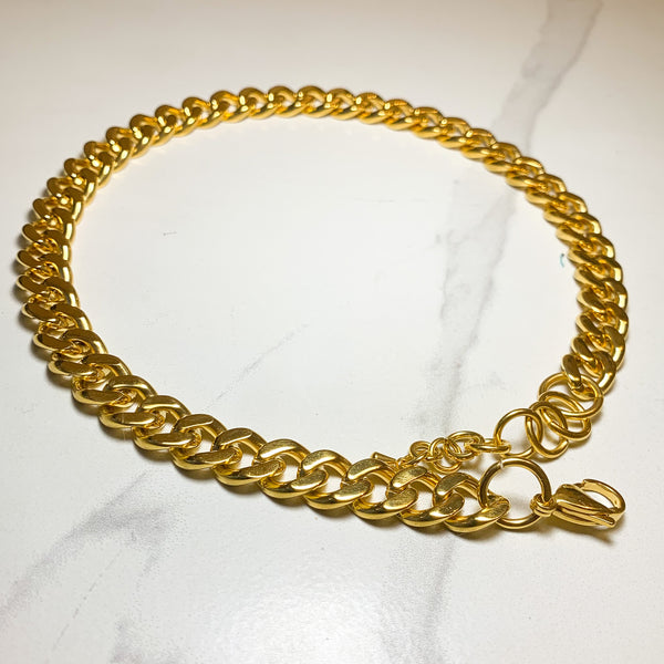 Cleo Cuban Set - Bracelet & Necklace - Gold