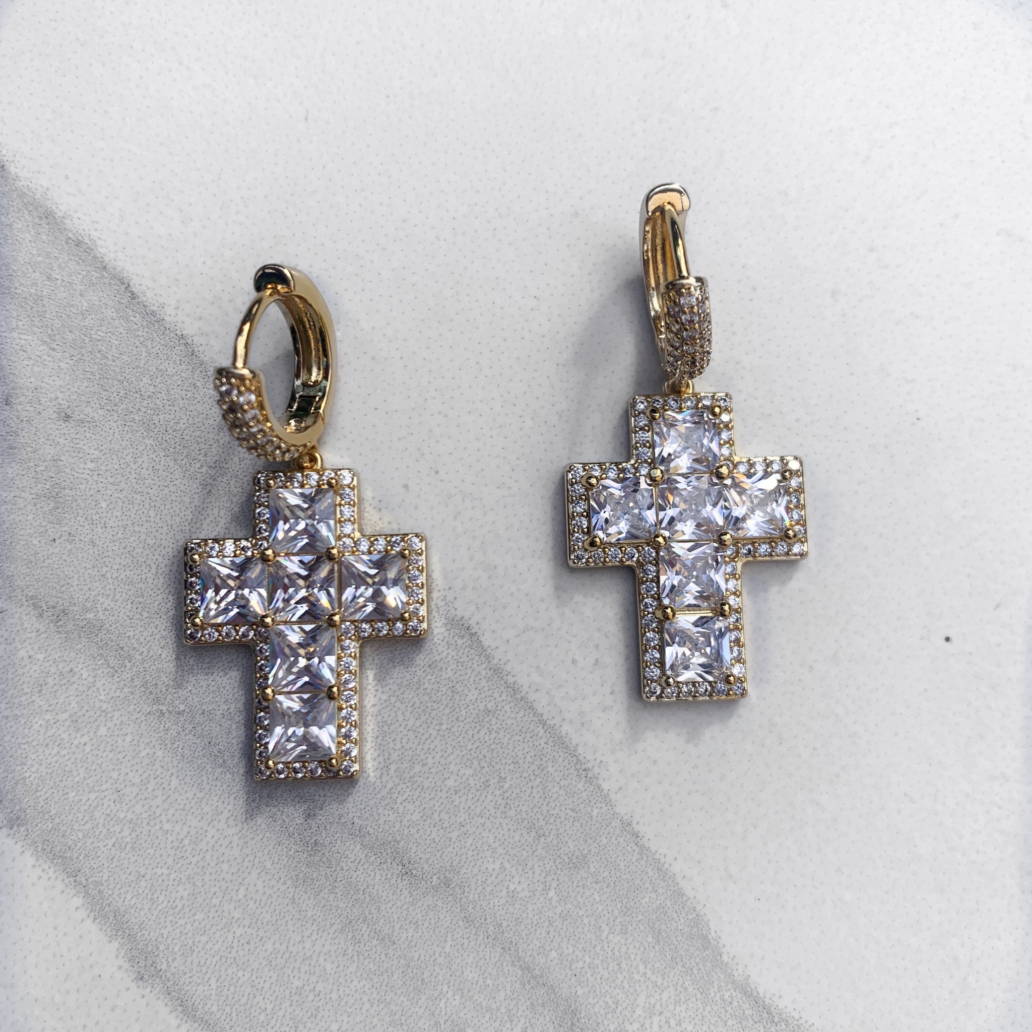 Trudy Cross Earrings- Gold