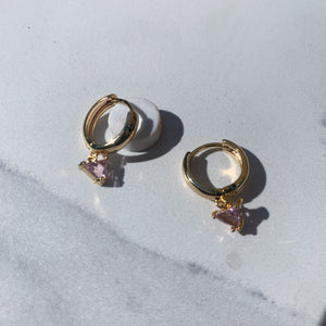 Iris Gem Earrings- Gold