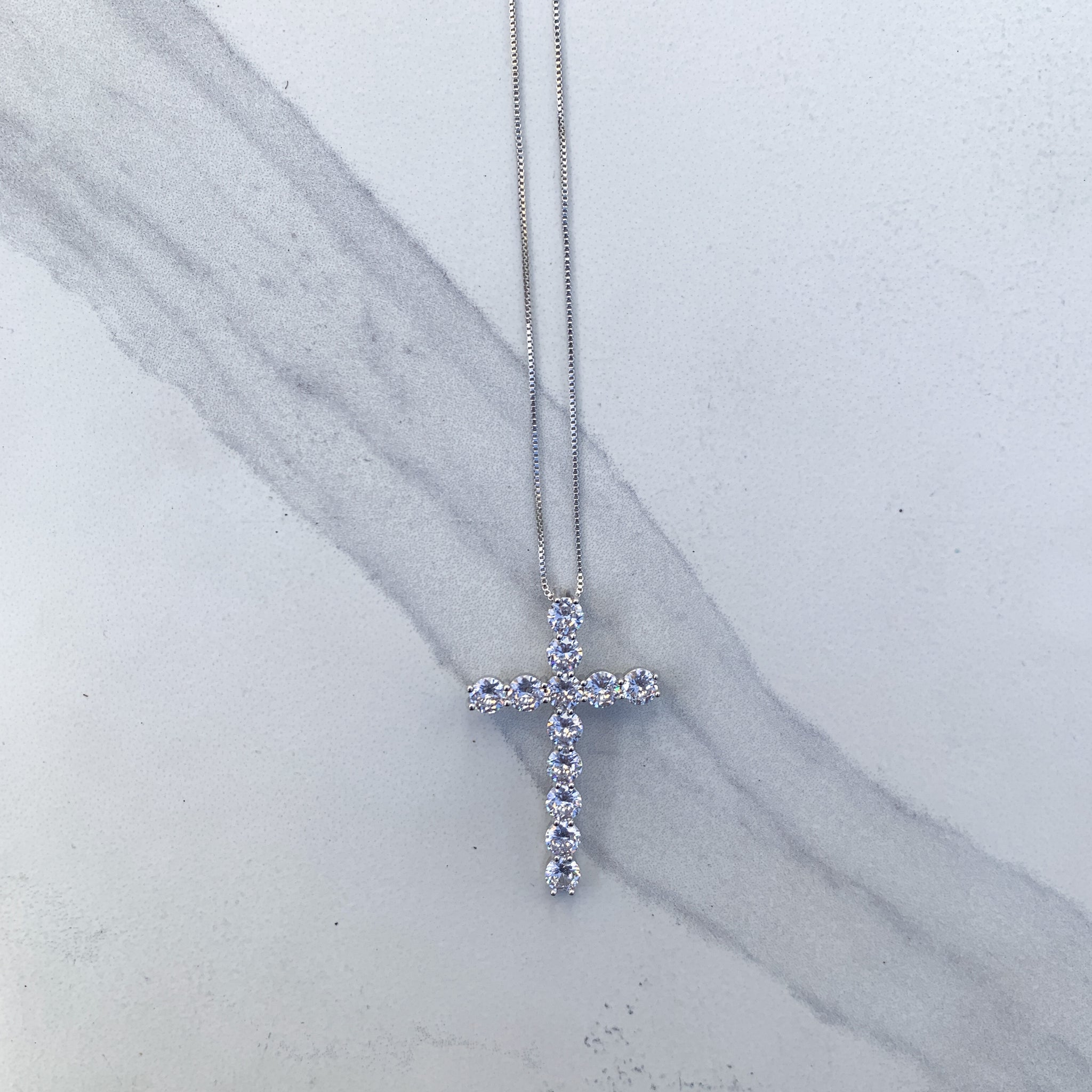 Madeline Cross Necklace - Silver