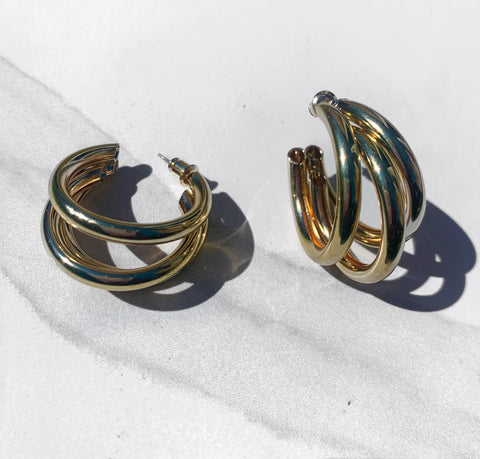 Chloe Triple Hoop Earrings